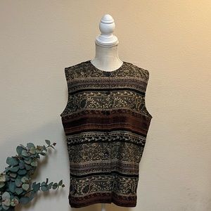 Chico’s Design Women Sleeveless Blouse Size 2 70% Rayon 30% Polyester Multicolor